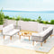 Gardeon 5 Seater Outdoor Sofa Set Wooden Lounge Aluminium Frame