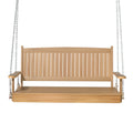 Gardeon 2 Seat Porch Swing Chair Wooden Teak Outdoor Bench w/ Chain