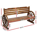 Gardeon 3 Seat Wooden Garden Bench Outdoor Patio Lounge Chair