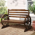 Gardeon Outdoor Garden Bench 2 Seat Wooden Wagon Chair Brown
