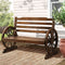 Gardeon Outdoor Garden Bench 2 Seat Wooden Wagon Chair Brown