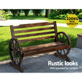 Gardeon Outdoor Garden Bench 2 Seat Wooden Wagon Chair Brown