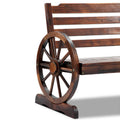 Gardeon Outdoor Garden Bench 2 Seat Wooden Wagon Chair Brown