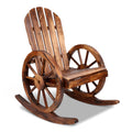 Gardeon Rocking Chair Brown Wagon Wheel Design Outdoor