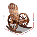 Gardeon Rocking Chair Brown Wagon Wheel Design Outdoor