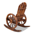 Gardeon Rocking Chair Brown Wagon Wheel Design Outdoor