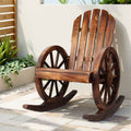 Gardeon Rocking Chair Brown Wagon Wheel Design Outdoor