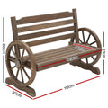 Gardeon Outdoor 2 Seat Wooden Garden Bench Teak Patio Furniture