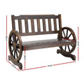 Gardeon 2 Seater Wooden Garden Bench Brown Patio Outdoor Wagon Chair