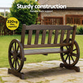 Gardeon 2 Seater Wooden Garden Bench Brown Patio Outdoor Wagon Chair