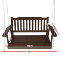 Gardeon 2 Seat Porch Swing Chair Wooden Bench Brown Outdoor