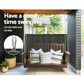 Gardeon 2 Seat Porch Swing Chair Wooden Bench Brown Outdoor