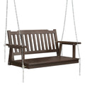 Gardeon 2 Seat Porch Swing Chair Wooden Bench Brown Outdoor