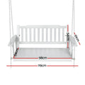 Gardeon Porch Swing Chair Wooden White Garden Outdoor Furniture