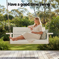 Gardeon 2 Seater Wooden Swing Chair Cup Holder Porch Outdoor