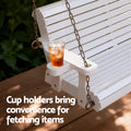 Gardeon 2 Seater Wooden Swing Chair Cup Holder Porch Outdoor