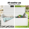 Gardeon Outdoor Storage Bench 129cm Wooden Garden Box White XL
