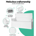 Gardeon Outdoor Storage Bench 129cm Wooden Garden Box White XL