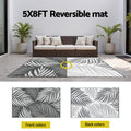 Gardeon Outdoor Rug 152x244cm Reversible Large Leaf Patio Carpet