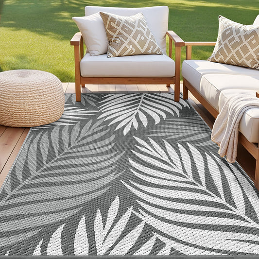 Gardeon Outdoor Rug 152x244cm Reversible Large Leaf Patio Carpet