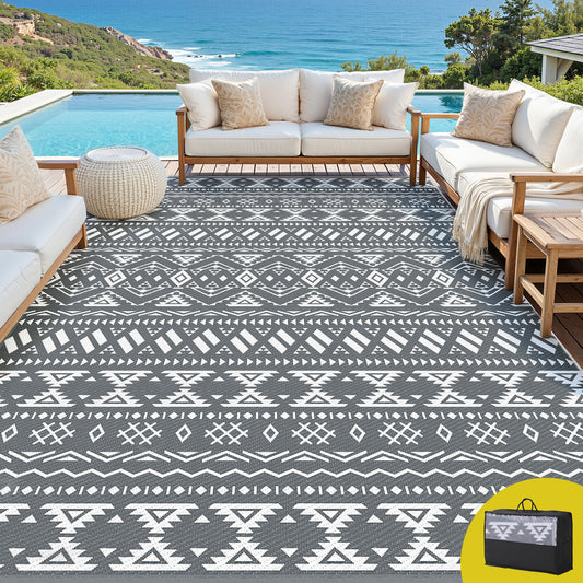 Gardeon Outdoor Rug 274x366cm Large Reversible PP Patio Carpet