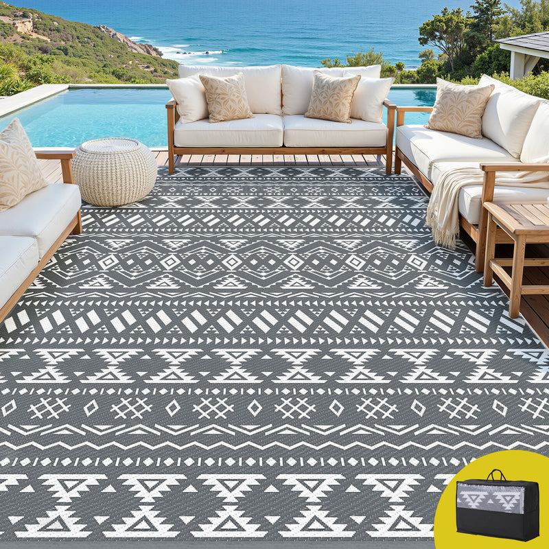 Gardeon Outdoor Rug 274x366cm Reversible Large Area Mat Patio