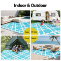 Gardeon Outdoor Rug 274x366cm Reversible Area Mat Light Blue