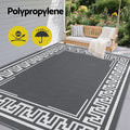Gardeon Outdoor Rug 274x366cm Large Reversible Area Mat Patio Greek Key