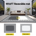 Gardeon Outdoor Rug 274x366cm Large Reversible Area Mat Patio Greek Key