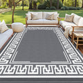 Gardeon Outdoor Rug 274x366cm Large Reversible Area Mat Patio Greek Key