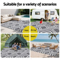 Gardeon Outdoor Rugs 274x366cm Reversible PP Dual-Sided Area Mat Large Carpet Patio Rug Grey