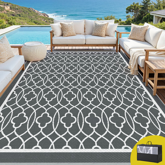 Gardeon Outdoor Rug 274x366cm Large Reversible PP Patio Carpet