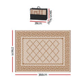 Gardeon Outdoor Rugs 274x366cm Large Carpet Reversible PP Dual-Sided Area Mat Patio Rug Khaki