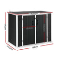 Gardeon 1070L Outdoor Storage Box Garden Shed Lockable Cabinet Tool Organizer Dark Grey