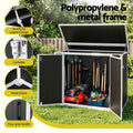 Gardeon 1070L Outdoor Storage Box Garden Shed Lockable Cabinet Tool Organizer Dark Grey