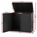 Gardeon 1170L Outdoor Storage Box Lockable Cabinet Black