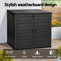 Gardeon 1170L Outdoor Storage Box Lockable Cabinet Black