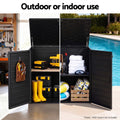 Gardeon 1170L Outdoor Storage Box Lockable Cabinet Black