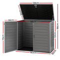 Gardeon 1170L Outdoor Storage Box Grey Lockable Cabinet Shed