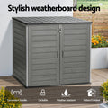 Gardeon 1170L Outdoor Storage Box Grey Lockable Cabinet Shed