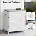 Gardeon 159L Outdoor Storage Box Stackable Cupboard Wheels