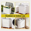 Gardeon 159L Outdoor Storage Box Stackable Cupboard Wheels