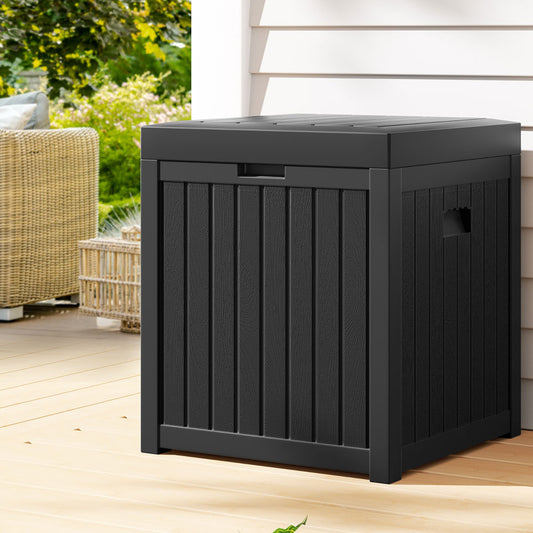 Gardeon Outdoor Storage Box 195L Black Garden Bench Organiser
