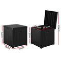 Gardeon Outdoor Storage Box 195L Black Garden Bench Organiser