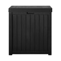 Gardeon Outdoor Storage Box 195L Black Garden Bench Organiser
