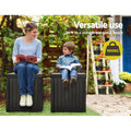 Gardeon Outdoor Storage Box 195L Black Garden Bench Organiser