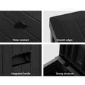 Gardeon Outdoor Storage Box 195L Black Garden Bench Organiser