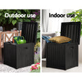 Gardeon Outdoor Storage Box 195L Black Garden Bench Organiser