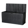 Gardeon 220L Outdoor Storage Box Black Lockable Garden Deck Shed