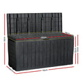 Gardeon 220L Outdoor Storage Box Black Lockable Garden Deck Shed